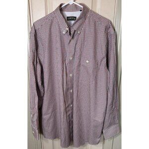 Orvis Mens Lg Blue & Red Checker Long Sleeve Full Button Shirt